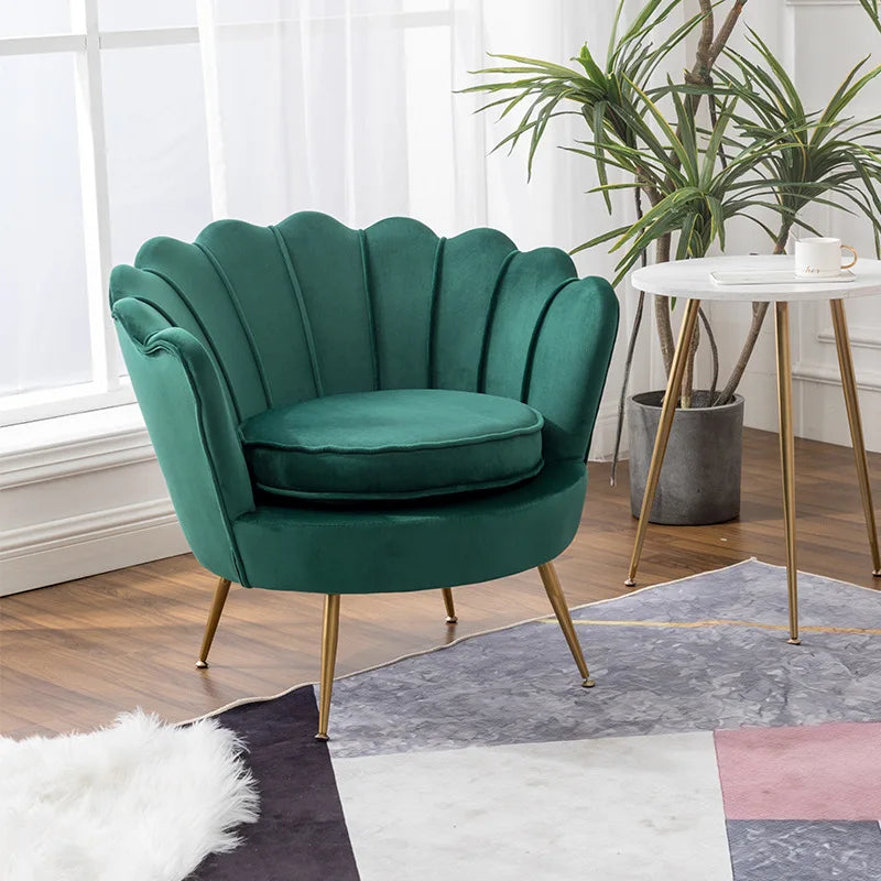 Formwell Modern Accent Chair, Velvet-Touch Fabric Leisure Club Chair with Gold Metal Legs for Bedroom Living Room