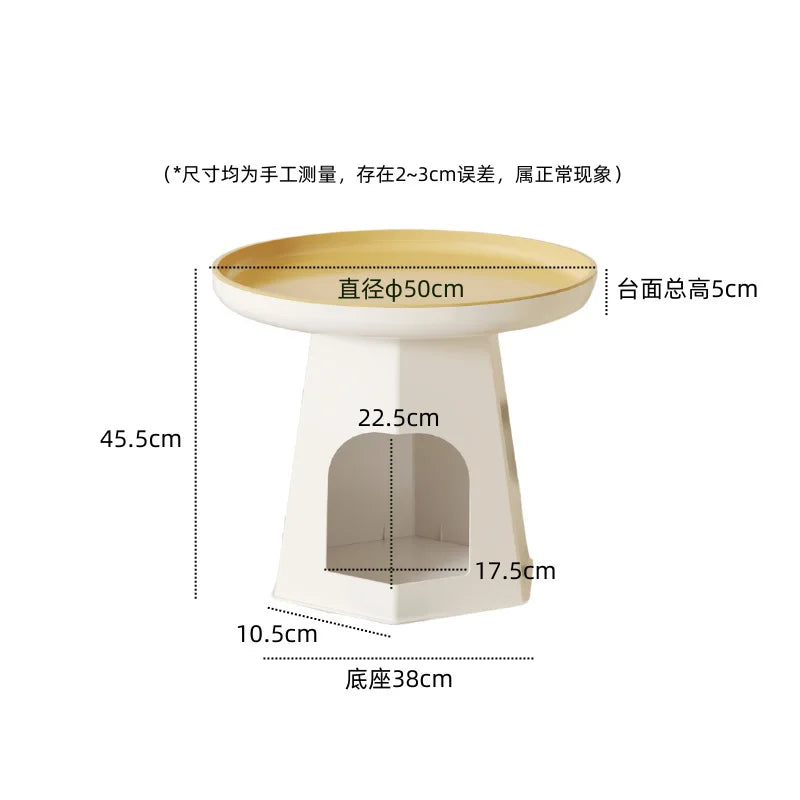 Cream Wind Sofa Edge Few Corners Simple Modern Living Room Small round Table Household Creative Plastic Bedside Table Rack