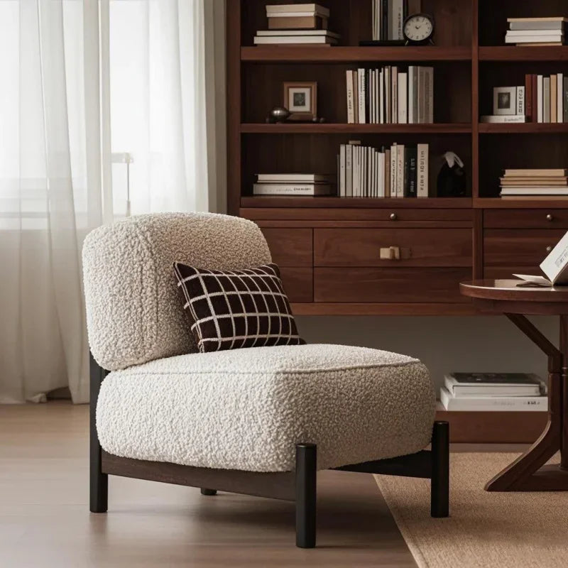 Modern Minimalist Accent Chair Cream Style Single Sofa Chair Luxury Lounge Armchair for Living Room Balcony Bedroom Decor