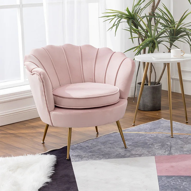 Formwell Modern Accent Chair, Velvet-Touch Fabric Leisure Club Chair with Gold Metal Legs for Bedroom Living Room