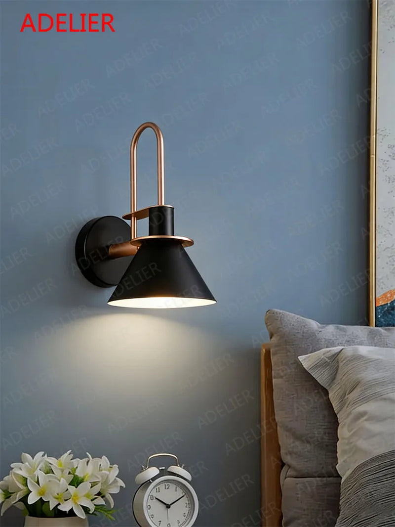iron Wall Lamps Bedroom Living Room Wall Sconce Black White Home Decor Hotel Balcony beside Lighting