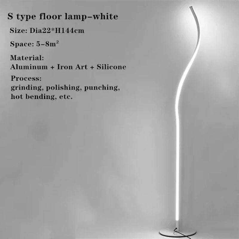 Black White LED Floor Lamp for Living Room Bedroom Bedside Sofa Side Wrought Iron Aluminum Lighting Home Decoration Accessories