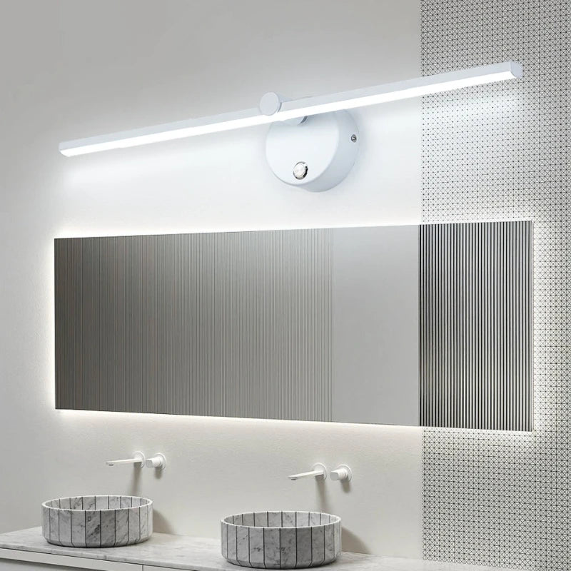 Nordic LED Indoor Wall Lamps White/Black Wall Lights for Home Bedroom Balcony Bedside Mirror Front with Swith Wall Sconce