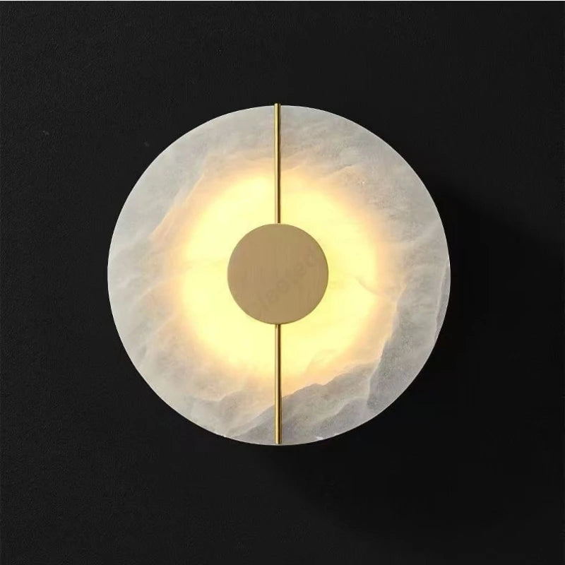 Modern round Wall Lamp Marble Stone Indoor Living Room Bedroom Bedside Kitchen Light Corridor Home Decoration Lighting