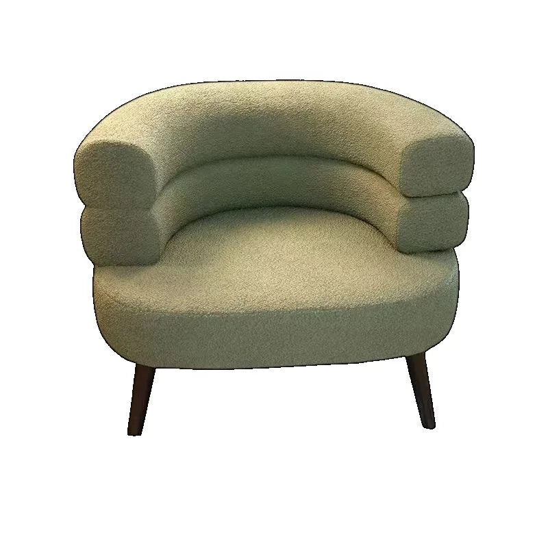 Simple Home Modern Nordic Style Single Sofa Chair with Black Metal Legs Soft Teddy Fleece for Living Room Bedroom Home Furniture