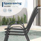 WOLTU 2/4PCS Stackable Garden Chairs Weatherproof Seating Set for Garden Outdoor Patio Balcony Ergonomic High Back Lounge