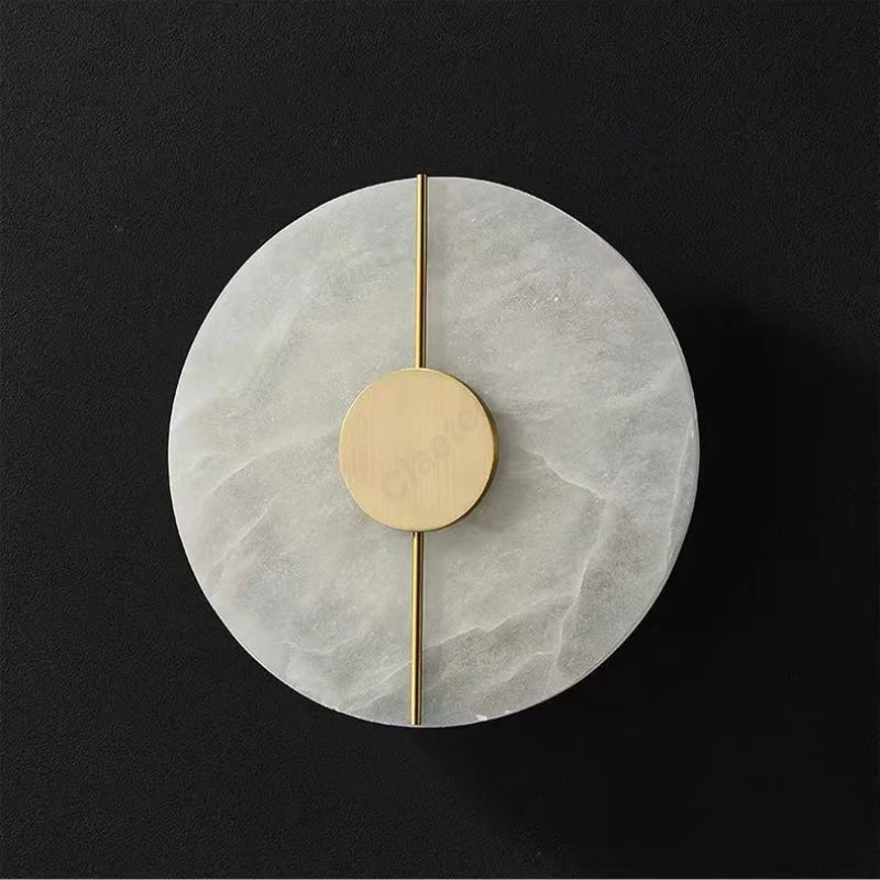 Modern round Wall Lamp Marble Stone Indoor Living Room Bedroom Bedside Kitchen Light Corridor Home Decoration Lighting