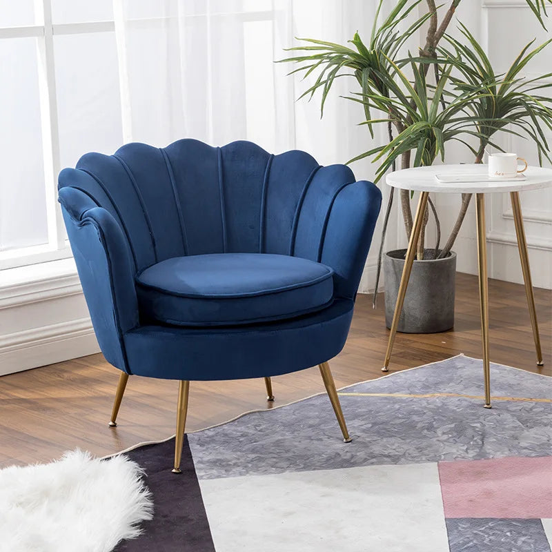 Formwell Modern Accent Chair, Velvet-Touch Fabric Leisure Club Chair with Gold Metal Legs for Bedroom Living Room