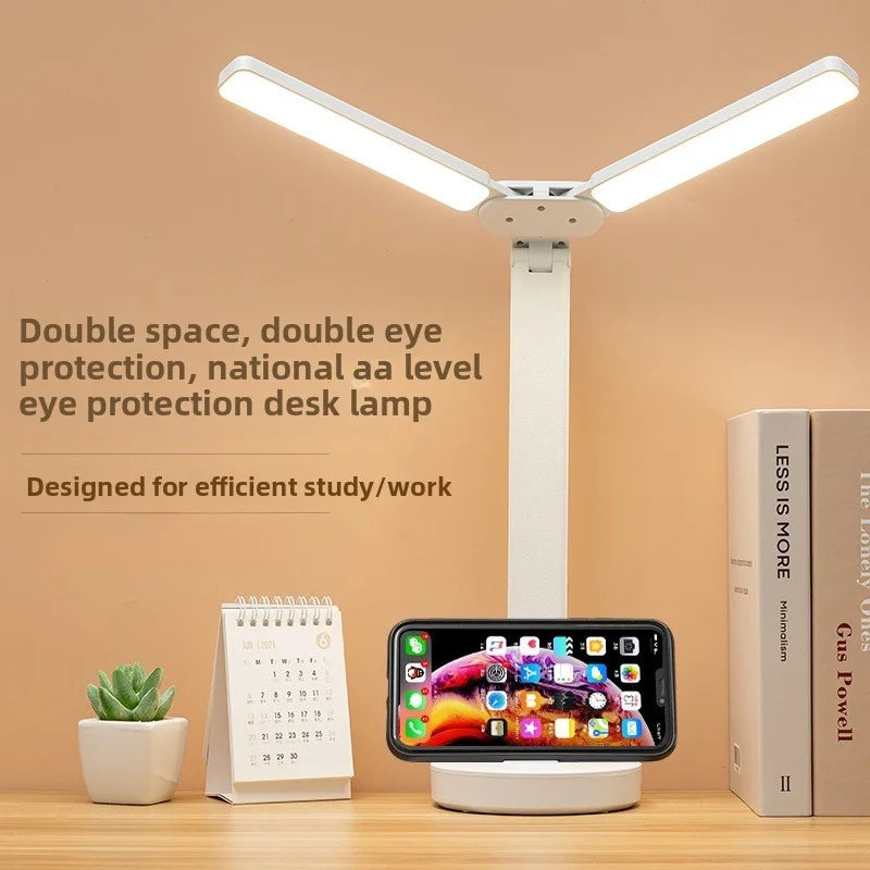 LED Desk Lamp 3 Levels Dimmable Touch Night Light USB Rechargeable Eye Protection Foldable Table Lamp for Bedroom Bedside Readin