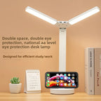 LED Desk Lamp 3 Levels Dimmable Touch Night Light USB Rechargeable Eye Protection Foldable Table Lamp for Bedroom Bedside Readin