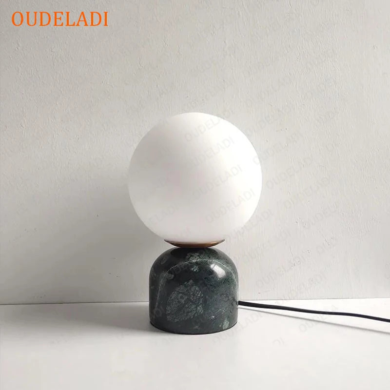 marble Table Lamp Modern Living Room Home Decor Glass Ball Table Lamps Hotel Bedroom Bedside Study Desk Light