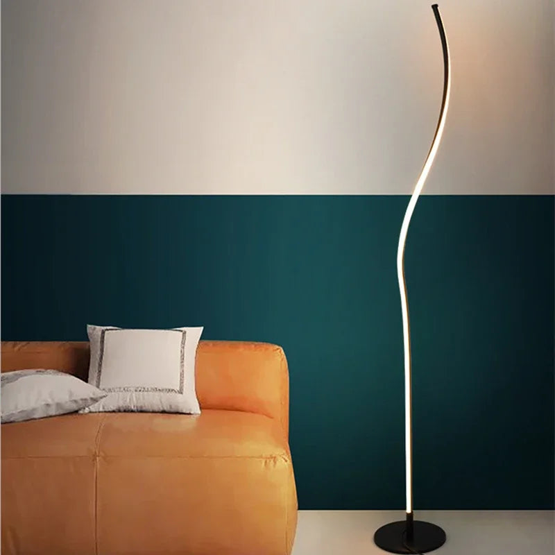 Black White LED Floor Lamp for Living Room Bedroom Bedside Sofa Side Wrought Iron Aluminum Lighting Home Decoration Accessories