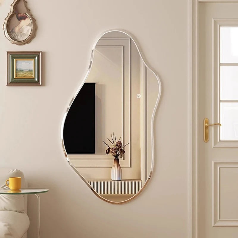 Wavy Wall Mirror Living Room Modern Decoration Aesthetic Mirror Funky Hanging Espelhos Home Decorations