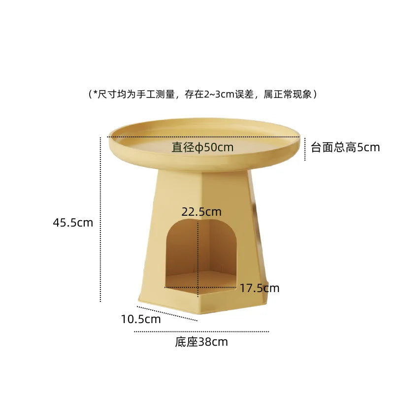 Cream Wind Sofa Edge Few Corners Simple Modern Living Room Small round Table Household Creative Plastic Bedside Table Rack