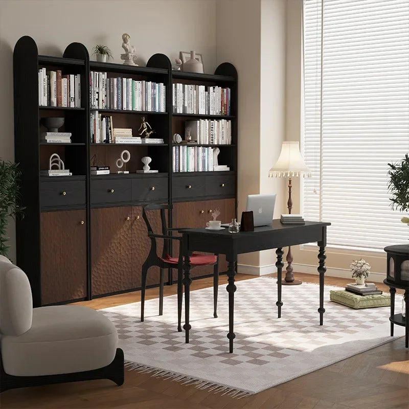 French Light Luxury Cream Style Solid Wood Desk Small Apartment Home Desk Designer High Sense American Retro