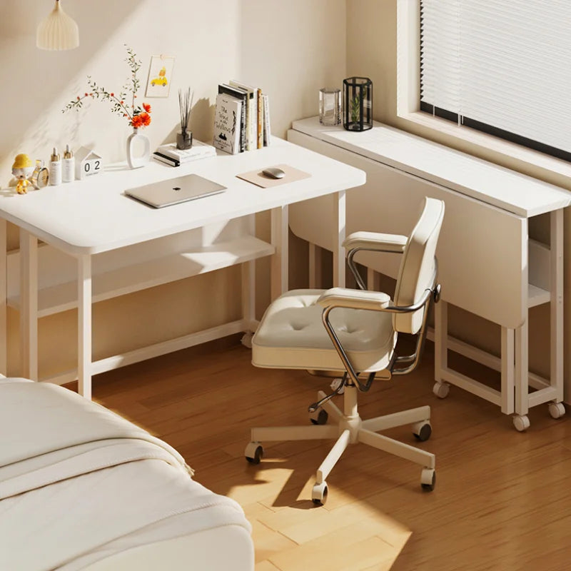 Adjustable Height Folding Desk Computer Table Household Bedroom Bedside Writing Workbench Portable Mobile Office Desk