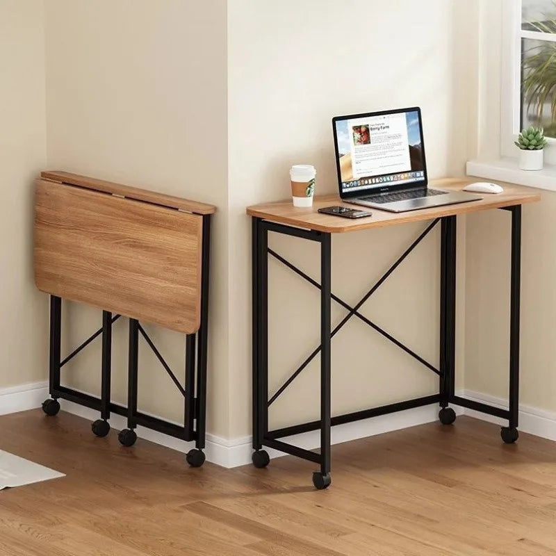 Simple Computer Desk Foldable Mobile Bedroom Makeup Bedside Small Desk Writing Desk