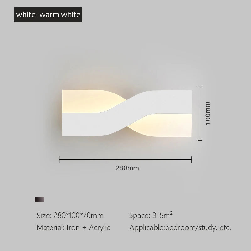 Nordic Simple LED Wall Lamp Modern Bedroom Bedside Adjustable Rotatable Lights Living Room Porch Wall Lamps Decor Lighting