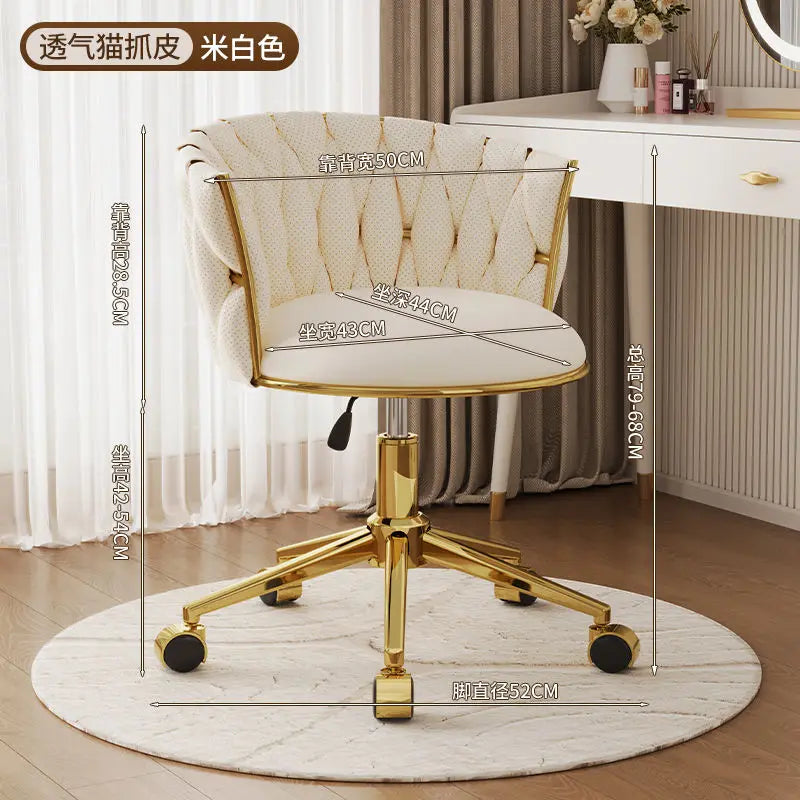Office Chair, Swivel Desk Chair , Stylish Seating for Home Office, Vanity & Modern Glam Workspace Decor