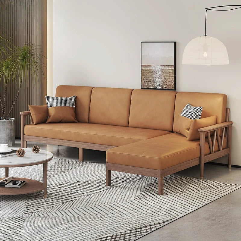 DSA Small Apartment Dual-Purpose Solid Wood Sofa Bed, Multi-Functional Pull-Out Retractable Sofa Bed, Double Sofa Bed
