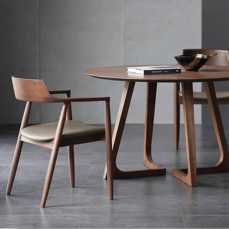 Nordic Solid Wood Hiroshima Restaurant Coffee Restaurant Backrest Dining Chair Simple Office Conference Room Discussion Chair