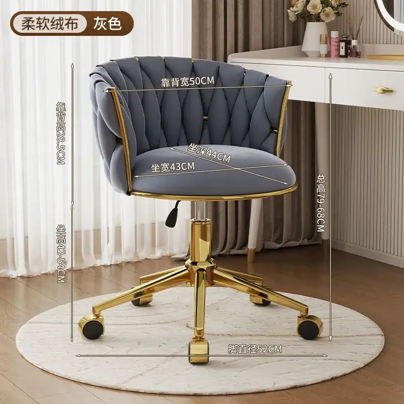 Office Chair, Swivel Desk Chair , Stylish Seating for Home Office, Vanity & Modern Glam Workspace Decor