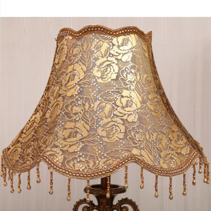 Foot Switch Classical Medieval Floor Lamp Resin Vintage Living Room Home Lustre Fixtures with Retro Pastoral Lampshade Lamp