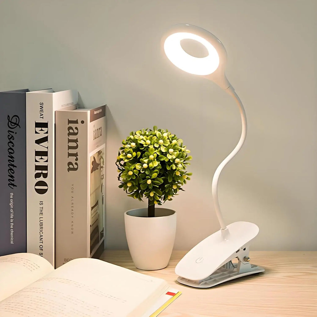 Portable Desk Lamp Rechargeable Reading Light Eye Protect Book Light LED USB Reading Lamp Touch Control Clip Table Desk Lamp