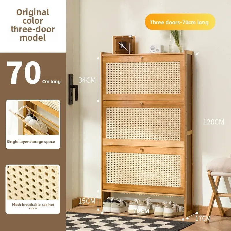 Ultra-Thin Shoe Cabinet, Tipping Bucket at the Door of the Home, Shoe Rack, Large-Capacity Entry Door, Simple Storage