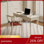 HT Light Luxury Cream Style Solid Desk Small Apartment Home Desk High Sense Retro