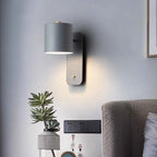 LED Wall Lamp with Switch Nordic Bedroom Bedlight Study Dining Room Corridor Macaron Minimally Home Decorative Light Fixture