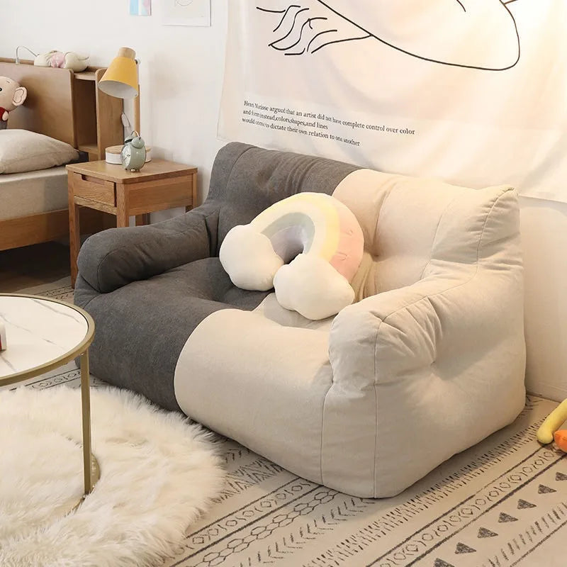 Single Double Reclining Lazy Sofa, Multi-Function Lounge Bed for Bedroom Dormitory Rental Room