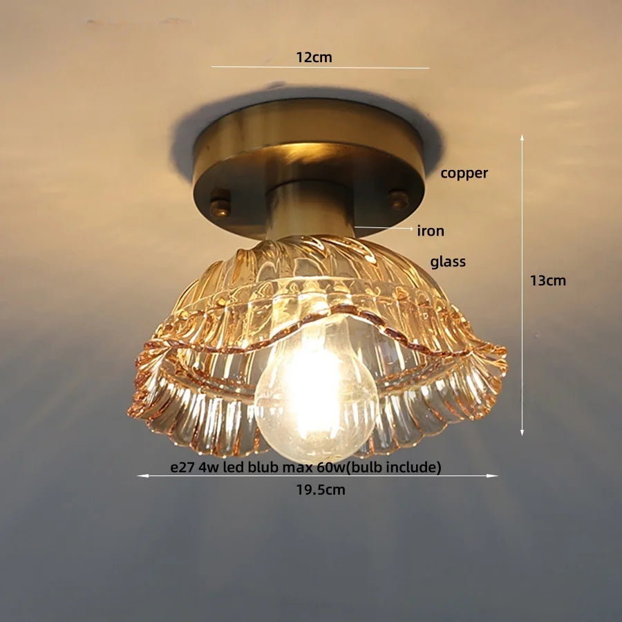Flush Mount LED Ceiling Light Fixture Bathroom Kitchen Bedroom White Peace Dove Copper Tiffany Glass Plafond Lamp Lamparas