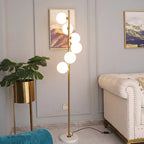 Glass Ball Luxury Floor Lamp Nordic Gold Black Floor Lamp Living Room Bedroom Sofa Modern Home Decor Marble Stand E27 Floor Lamp