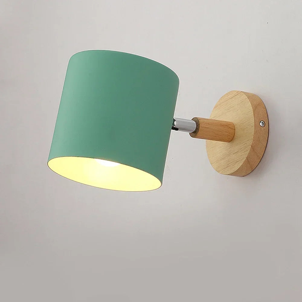 LED Wall Lamp Nordic Solid Wood Bedroom Wall Light Modern Minimalist Macaron Creative Living Room Indoor Lighting Wall Sconce