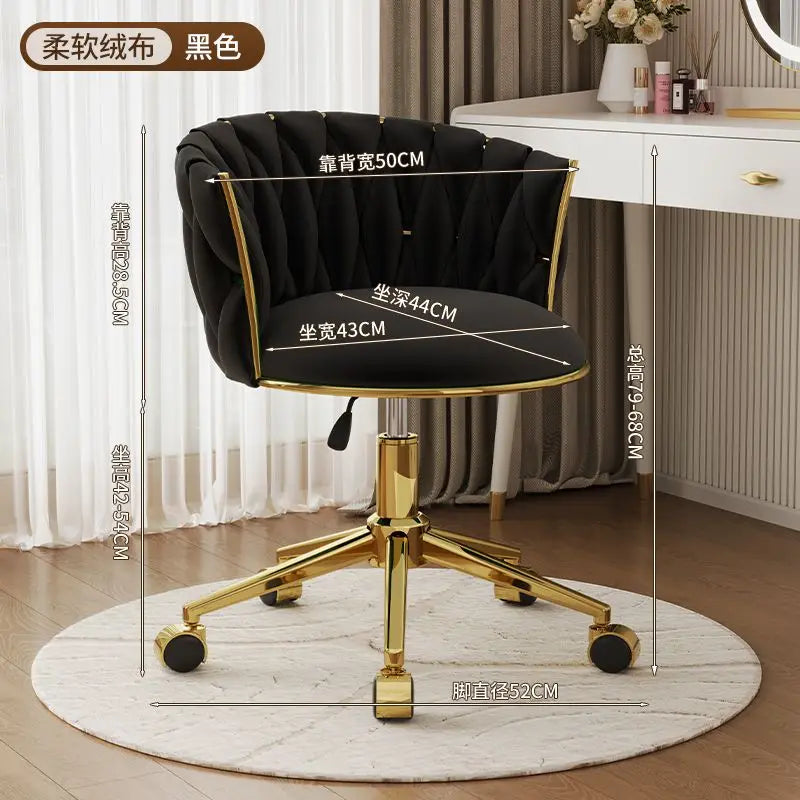 Office Chair, Swivel Desk Chair , Stylish Seating for Home Office, Vanity & Modern Glam Workspace Decor