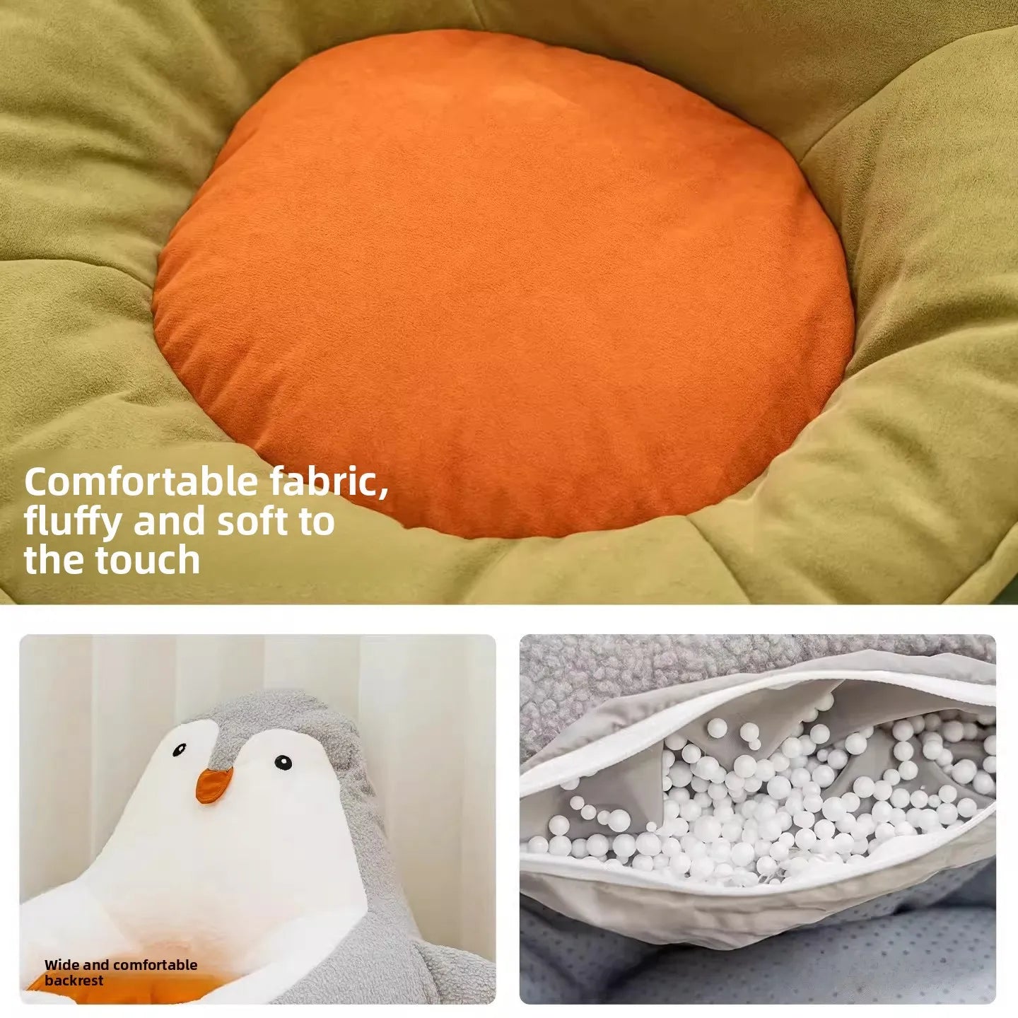 2026 New Cartoon Avocado Eggplant Penguin Children'S Bean Bag Floor Cushion Backrest Chair Lazy Sofa Home Decorative Pad