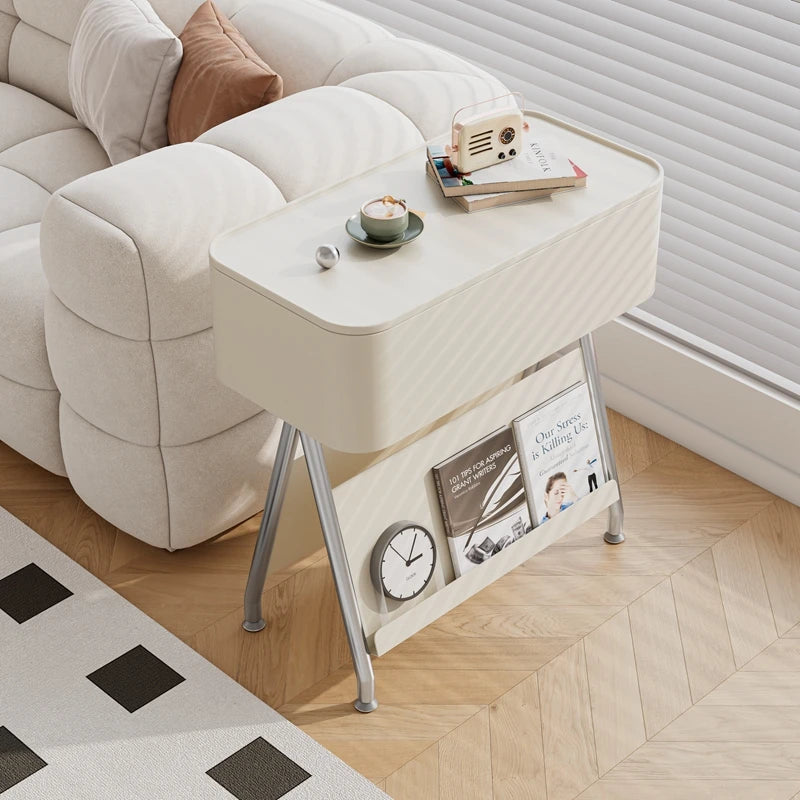 Modern Simple Coffee Table Living Room Sofa Side Cabinet Creative Movable Storage Rack Home Bedroom Bedside Tables Side Tables