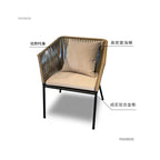 Nordic Aluminum Alloy Outdoor Table and Chair Set Villa Courtyard Garden Leisure Hemp Rope Chairs Outdoor Garden Furniture Sets