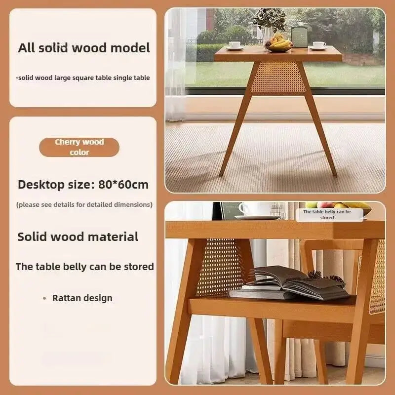 Garden Leisure Balcony Tea Table Solid Three-Piece Patio Furniture Rattan Wood Outdoor Tables and Chairs Furniture Nordic Sets M