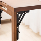 Modern Bamboo Bar Table & Folding Stool Set, Rectangular Space-Saving Dining Furniture