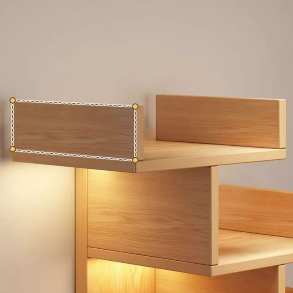 Modern Minimalist 3-Tier Desktop Bookshelf with Storage for Home Office
