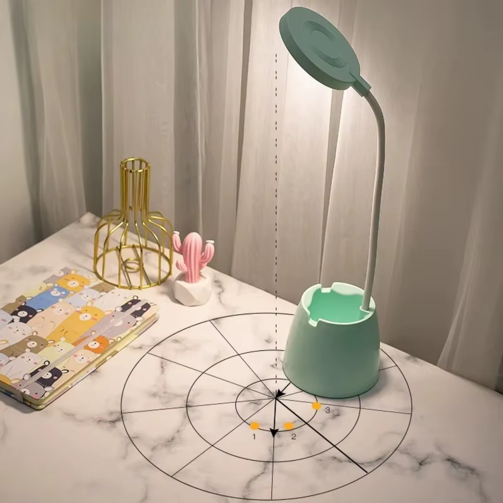 Modern LED Desk Lamp with Pen Holder, Eye Protection Study & Reading Light