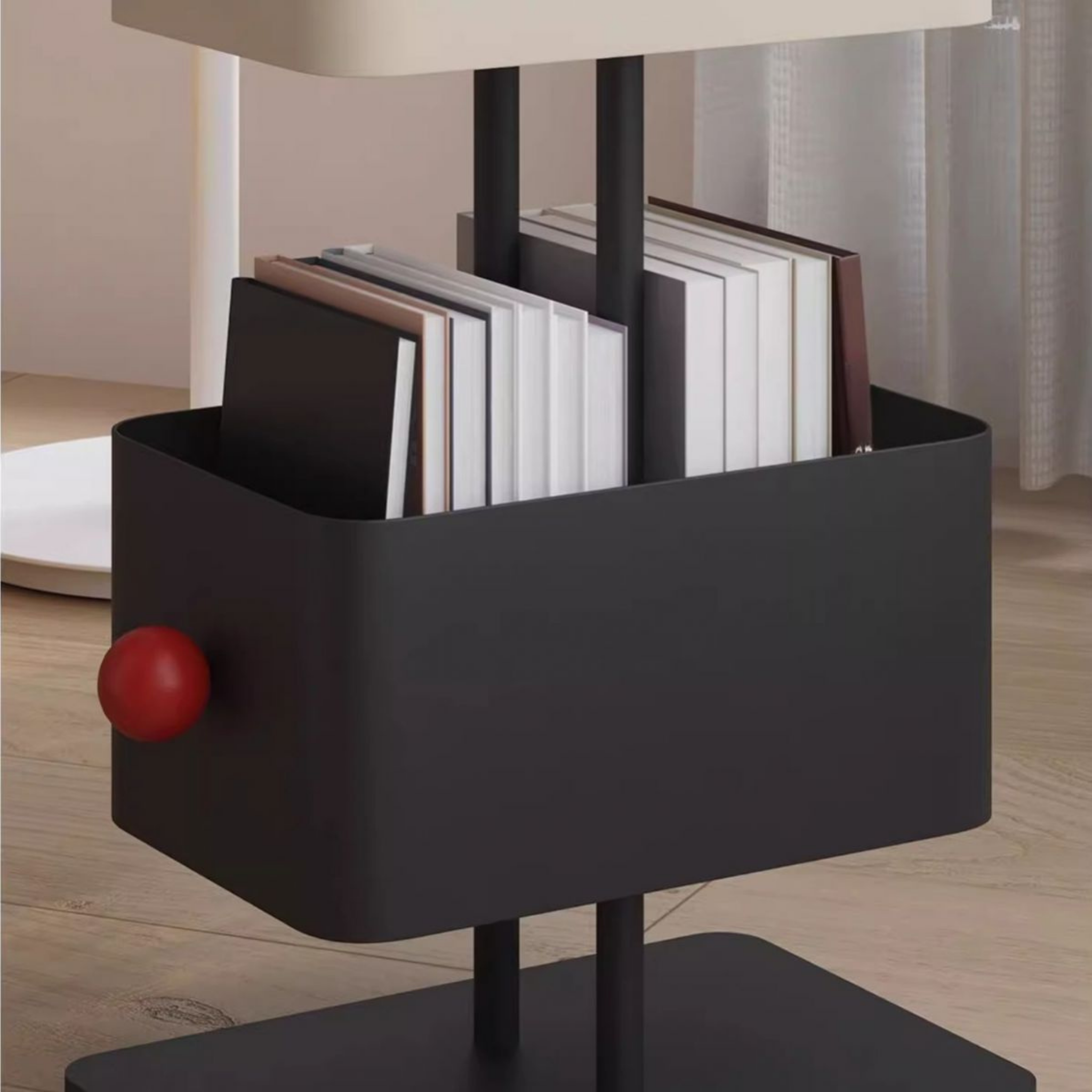 Modern Nordic Bookshelf with Storage, Colorful Open Display Shelf for Living Room & Bedroom