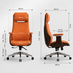 High-back Nappa leather executive office chair, premium leather desk chair, ergonomic office chair, business chair for home office, executive workspace and professional office