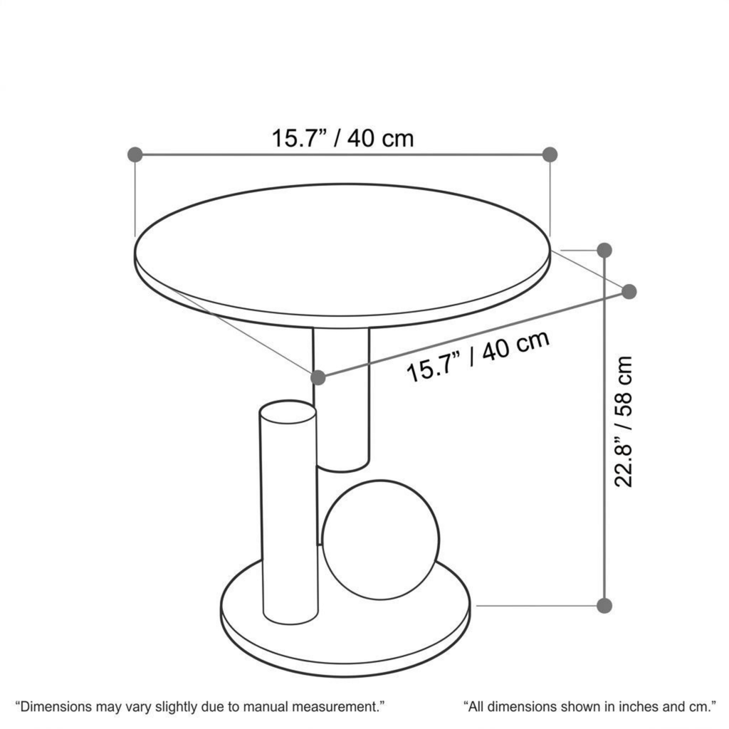 Modern Round Sintered Stone Side Table, Contemporary Iron Accent Table