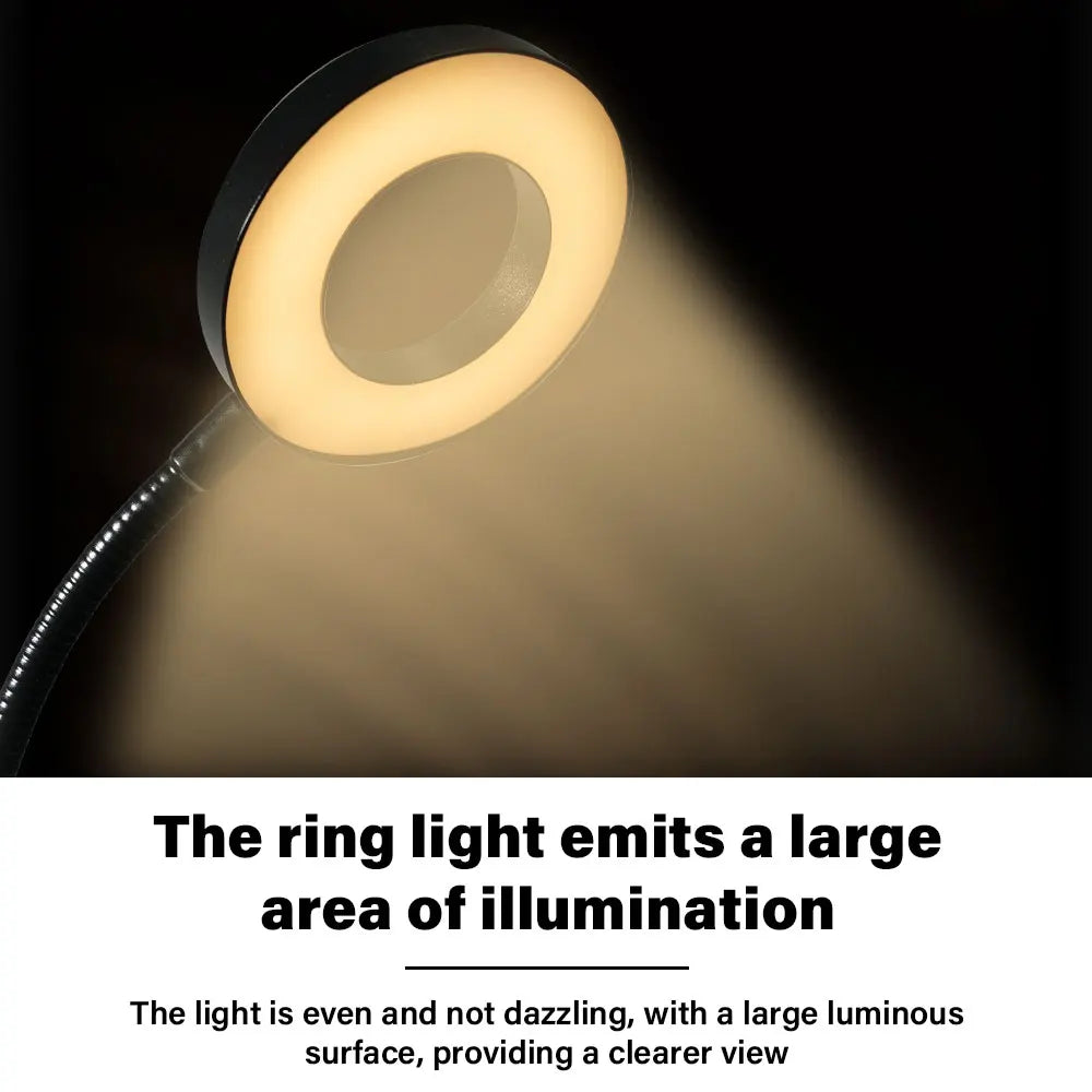 2026 New Desk Lamp 3 Color Modes 10 Level Dimming USB Student Eye Care Reading Light Nail Beauty Light Makeup Tool
