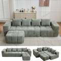119 inch modular boneless sectional sofa in green