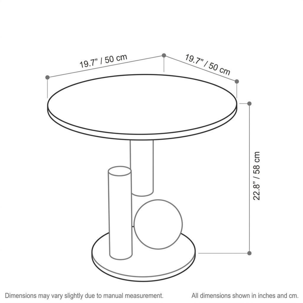 Modern Round Sintered Stone Side Table, Contemporary Iron Accent Table