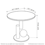 Modern Round Sintered Stone Side Table, Contemporary Iron Accent Table